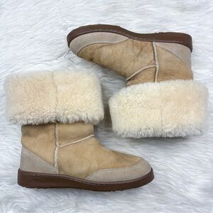 Acorn Shearling Sheepskin Sherpa Fleece Lined Foldover Winter Snow Boots